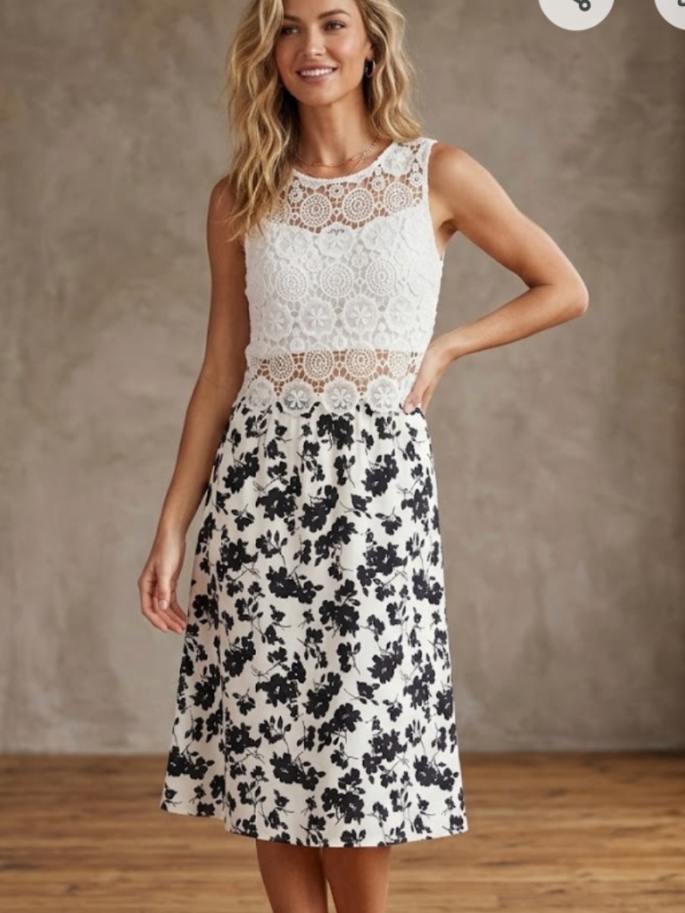 Vero Moda white and black Dress size L